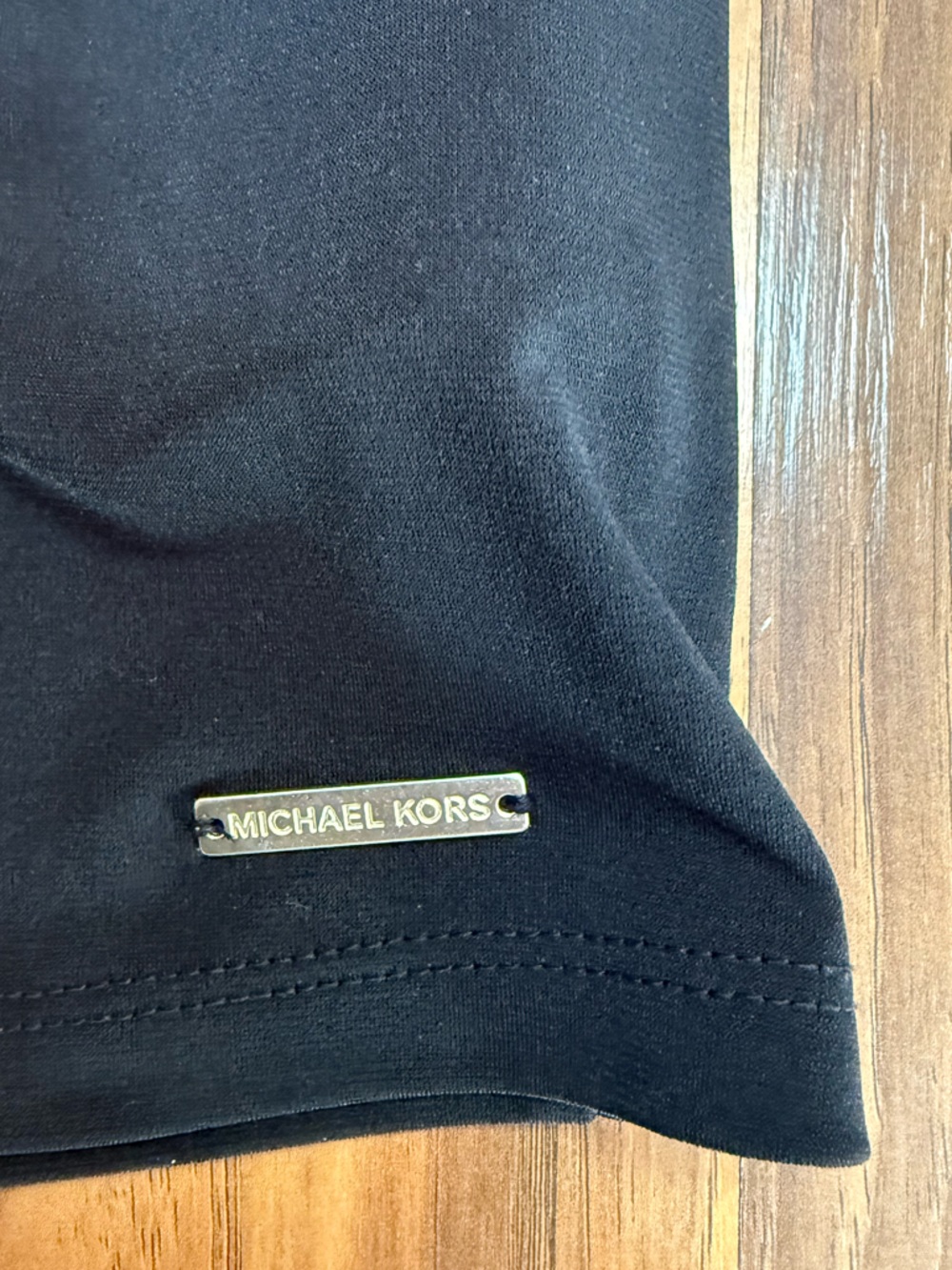 Michael Kors Black Top with Gold Grommet Collar - Picture 4 of 5
